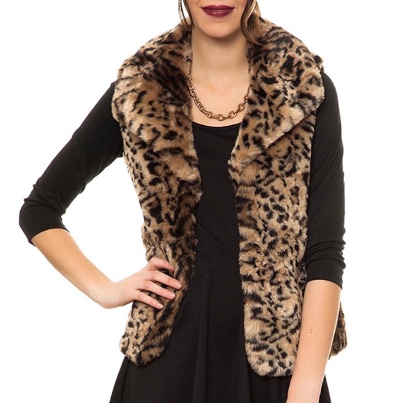 🐆 JACK by BB Dakota Fayola Leopard Faux Fur Vest 🌼 - Picture 3 of 16